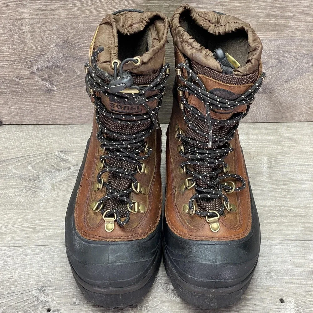 Sorel Boots Mens Size 7 Brown Leather Insulated Waterproof Winter Snow Hiking‎